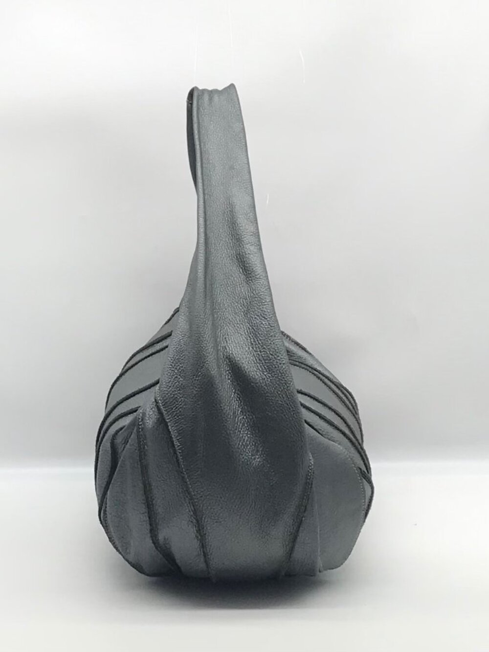 Aqua Madonna Gray Leather  Hobo Bag - Picture 4 of 11